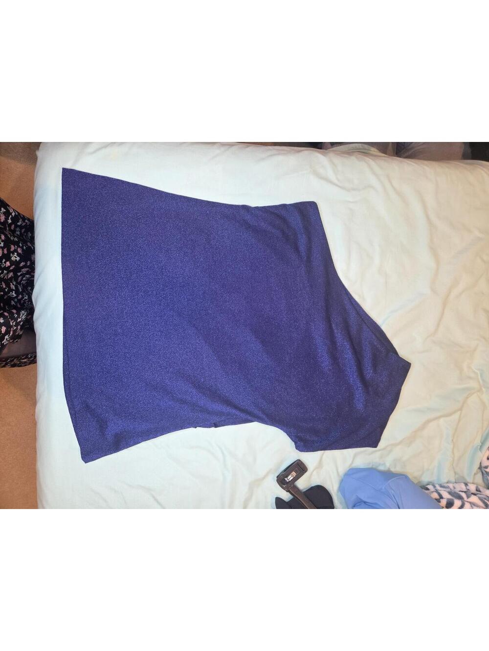 Ann Taylor LOFT blue Purple One-Shoulder Knit Top Size L - Picture 4 of 6